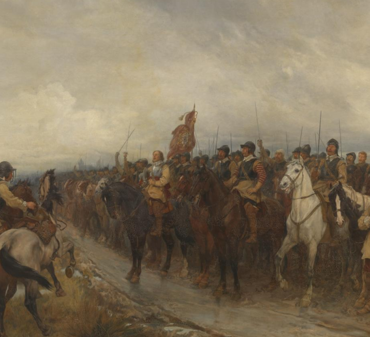 Cromwell addresses his troops prior to his victory at Dunbar. Andrew Carrick Gow, from Tate Gallery