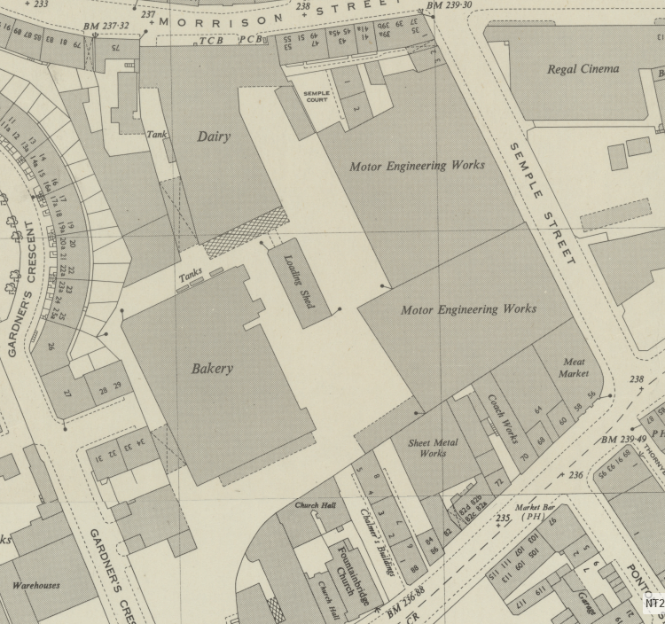 OS 1944 Town Plan. Reproduced with the permission of the National Library of Scotland