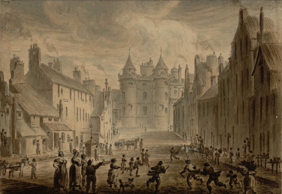 The Canongate looking towards the Abbey Sanctuary, by James Skene 1820. © Edinburgh City Libraries