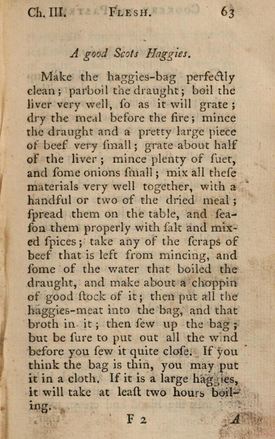 Susannah MacIver's first recipe for Scottish Haggis