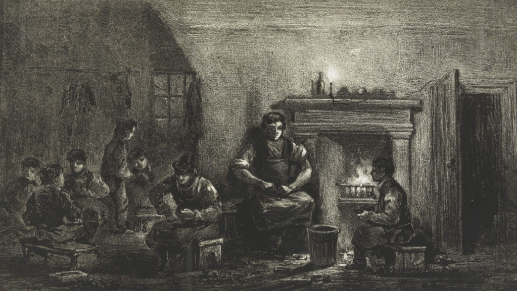 The United Industrial School, 1851, boys in the shoemaking class