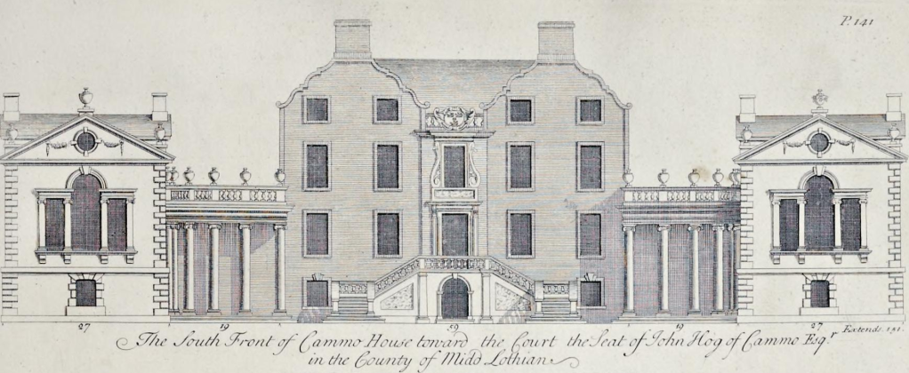 Plans for Cammo House, from Vitruvius Scoticus by William Adam