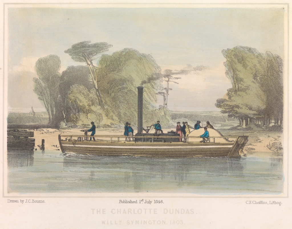 "The Charlotte Dundas, Willm Symington, 1803". Credit - 
National Maritime Museum, Greenwich, London