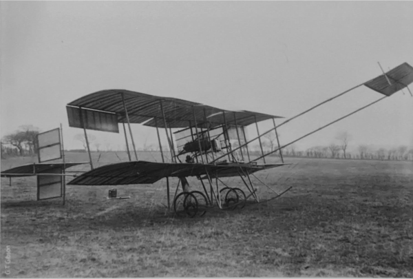 Gibson's Caledonia No. 1, probably at Balerno. Photograph donated by John Gibson's son G. T. Gibson to the National Museums of Scotland and on display at the East Fortune Museum of Flight